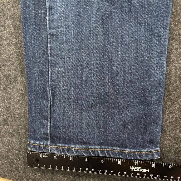 Levis 505 Jeans Men's 38x34 Blue Faded Denim Straight Leg Regular Fit Stretch - Picture 8 of 13